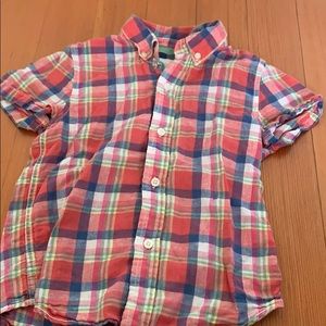 Biden boys pink/blue  button down short sleeve